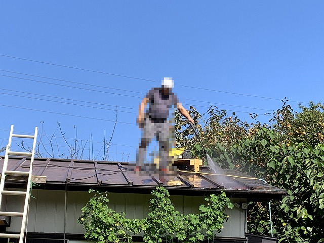 トタン屋根DIY塗装 洗浄