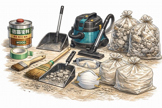 作業に使用した消耗品・安全装備