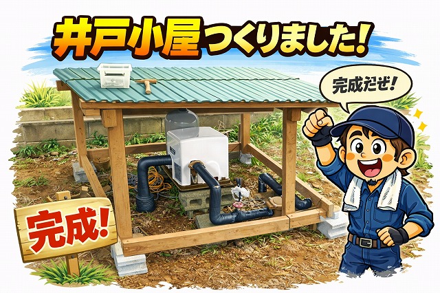 井戸修理その3｜井戸ポンプ小屋の修理