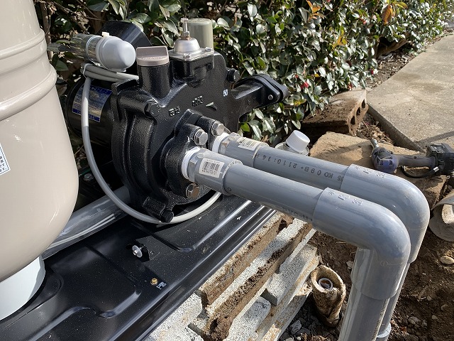 ジェット配管と井戸ポンプを接続する