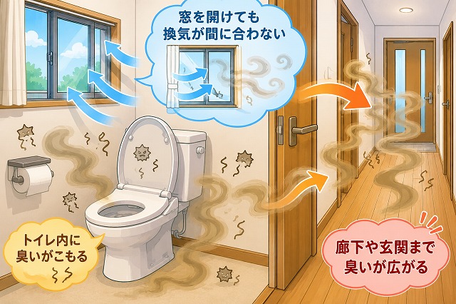窓だけでは臭いの換気が間に合わなくなった